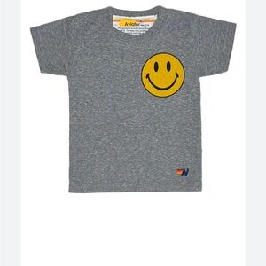 Aviator Nation Kids Gray Smiley Face T-Shirt, size 12 great condition